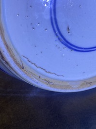 A Chinese blue and white 'Three friends of winter' jar, Kangxi